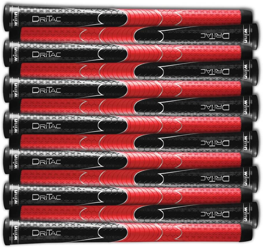 Winn Set of 9 or 13 DRITAC AVS Standard Black/RED Golf Grip