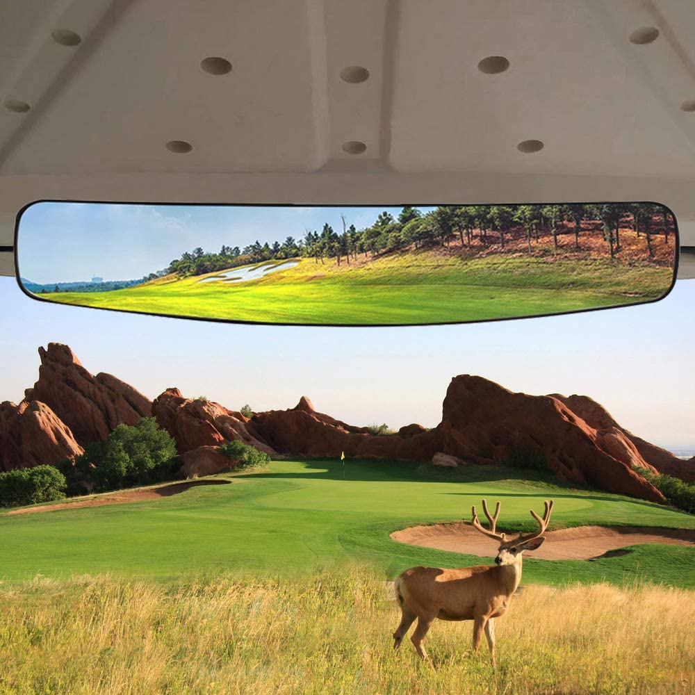 HKOO Extra Wide Golf Cart Rear View Mirror